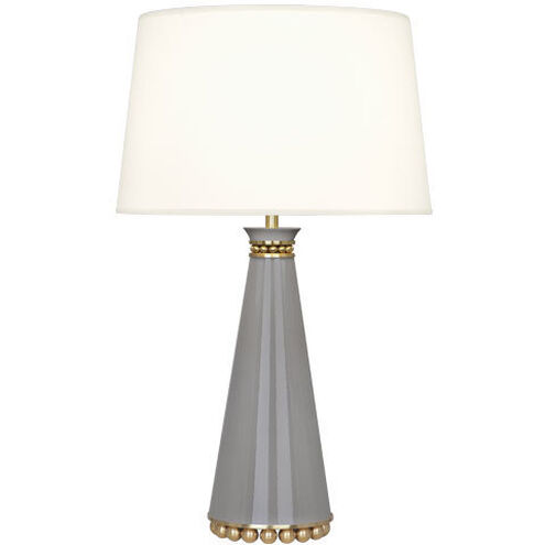 Pearl 29.38 inch 150.00 watt Smoky Taupe Table Lamp Portable Light in Modern Brass, Fondine