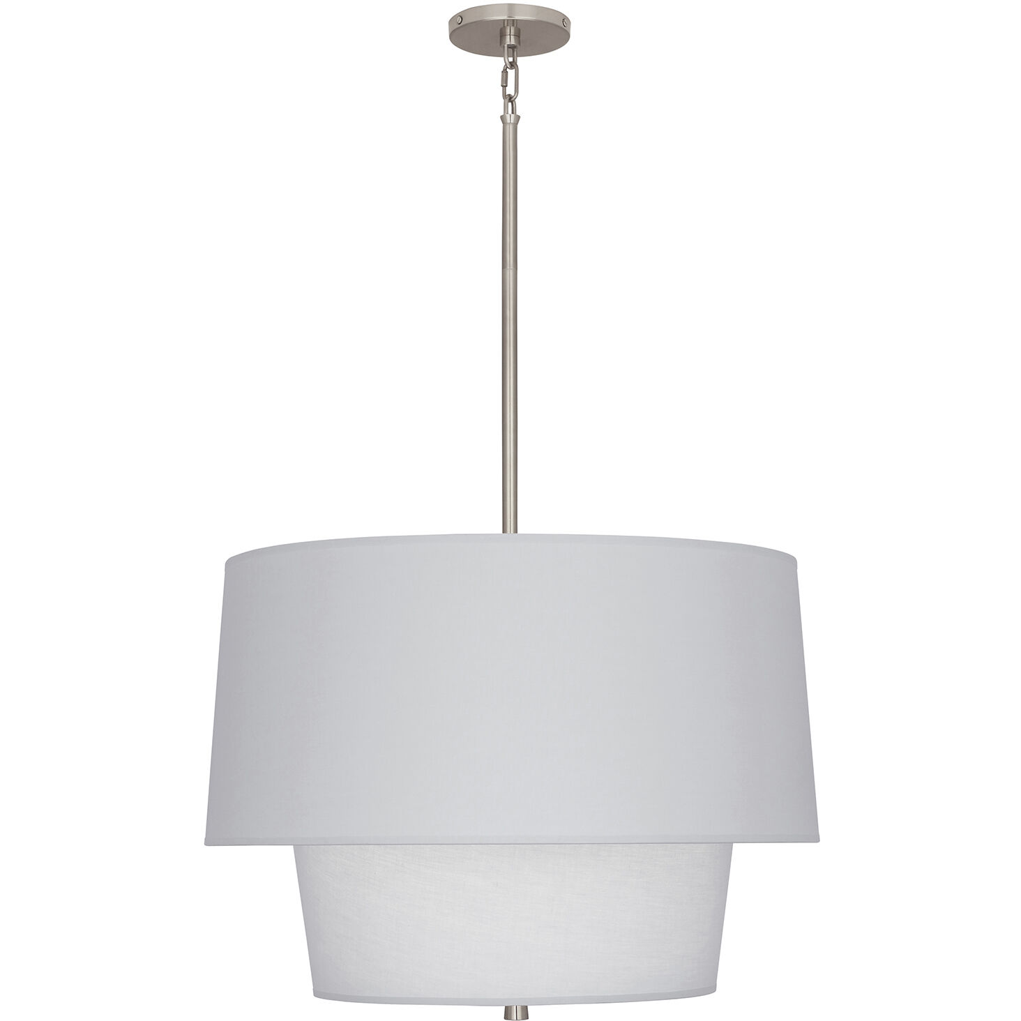 Decker 3 Light 24 inch Polished Nickel Pendant Ceiling Light in Pearl Gray