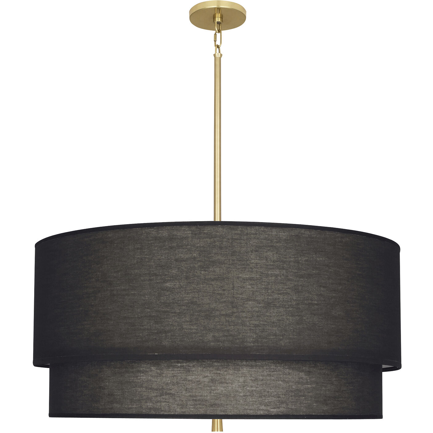 Decker 3 Light 30 inch Modern Brass Pendant Ceiling Light in Raven Black