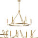 Mavisten Edition Carbonia LED 37.5 inch Lacquered Burnished Brass Chandelier Ceiling Light