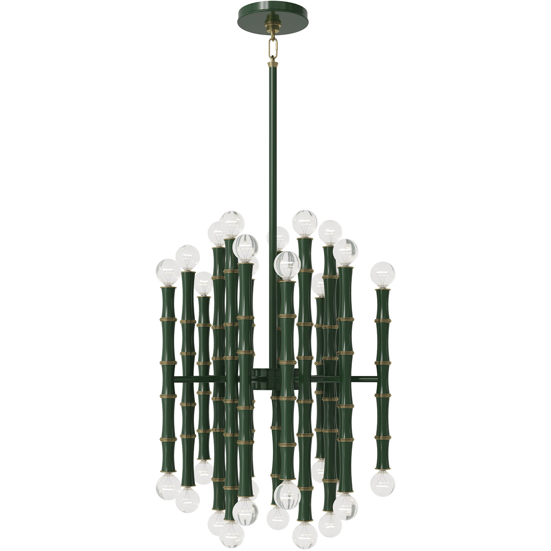 Kane 30 Light 17.75 inch Jungle with Modern Brass Chandelier Ceiling Light