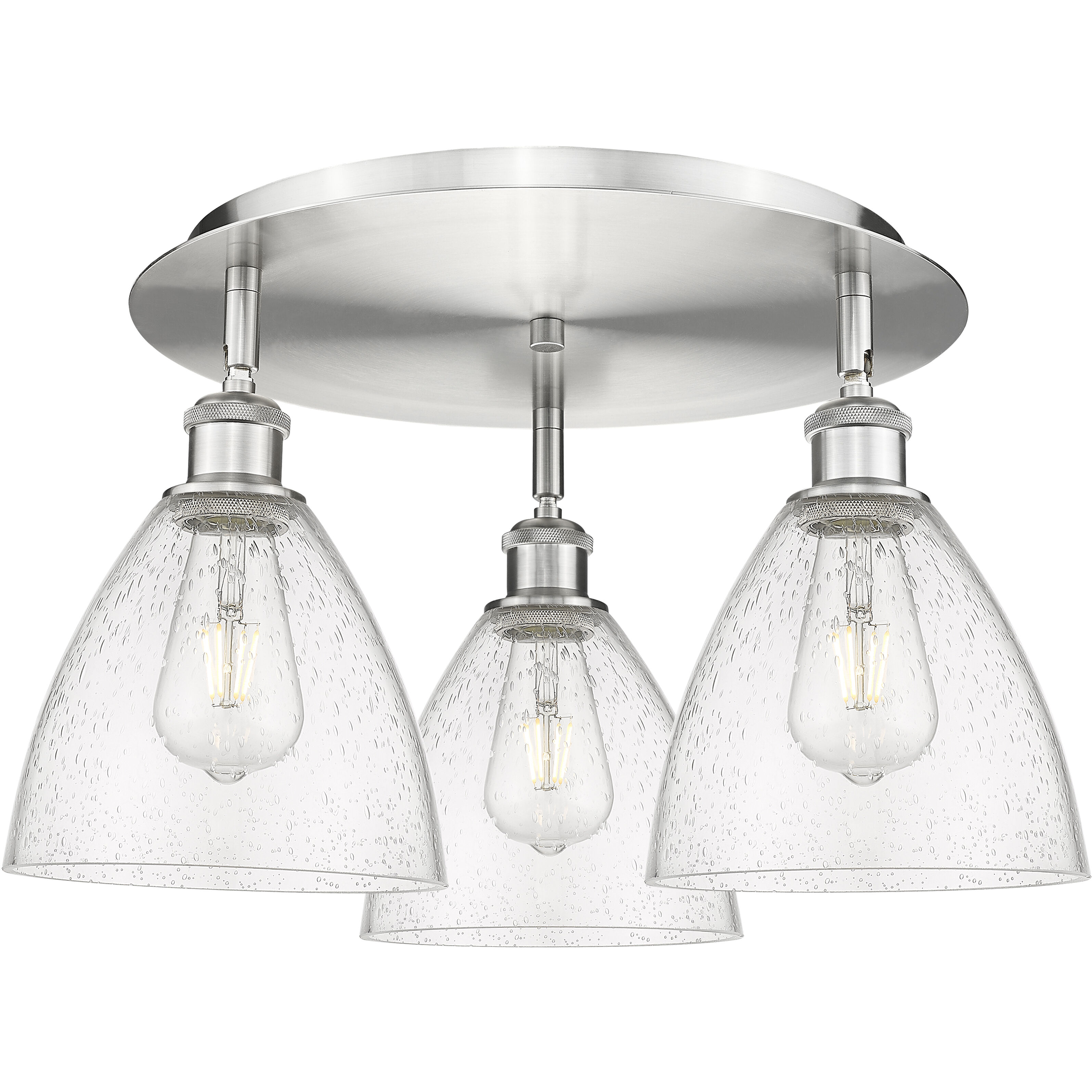 Bristol Glass 3 Light 19.25 inch Flush Mount