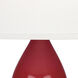 Small Double Gourd 22.75 inch 150 watt Ruby Red Glazed Ceramic with Antique Brass Accent Lamp Portable Light in Pearl Dupioni