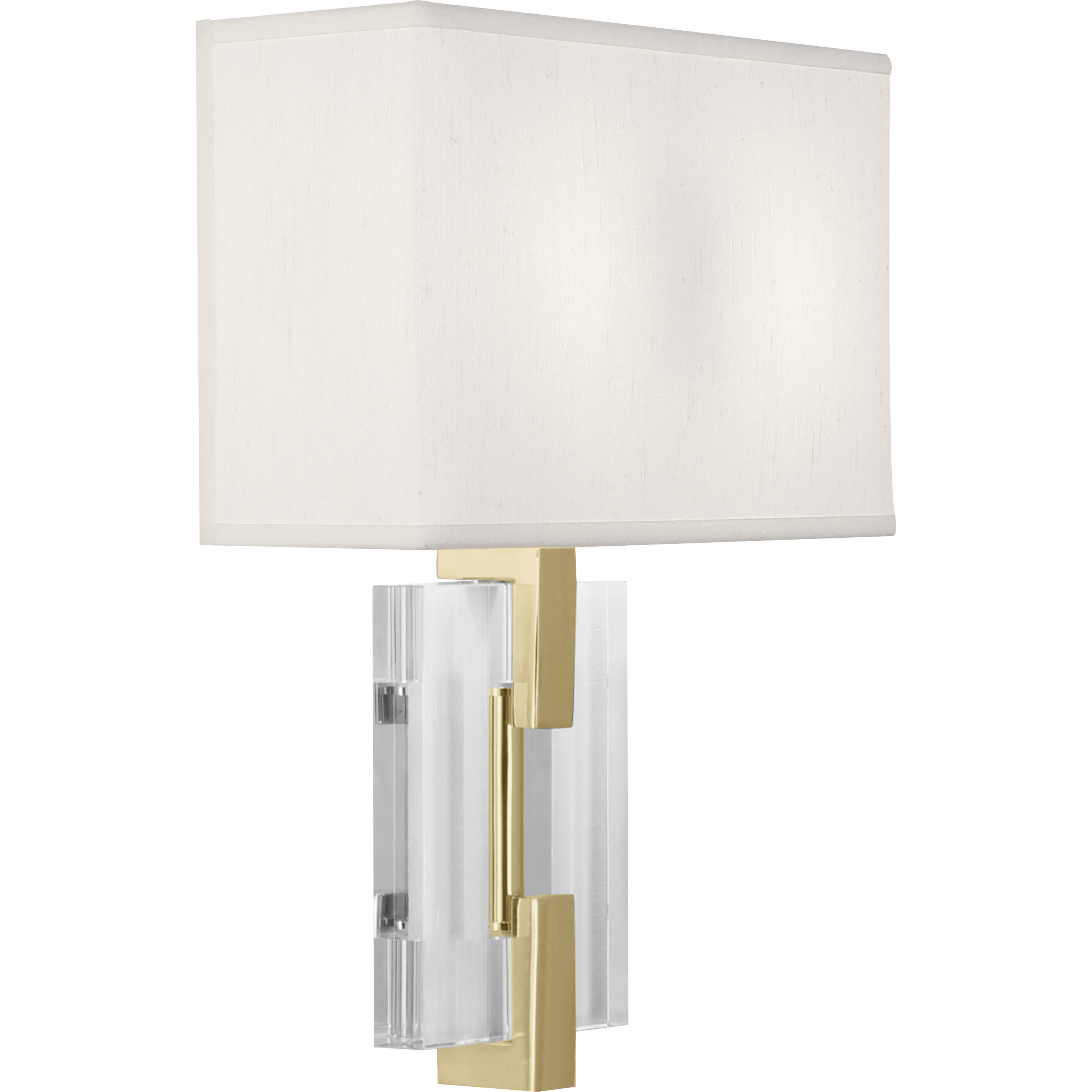 Lincoln 2 Light 12 inch Modern Brass ADA Wall Sconce Wall Light in Pearl Dupioni