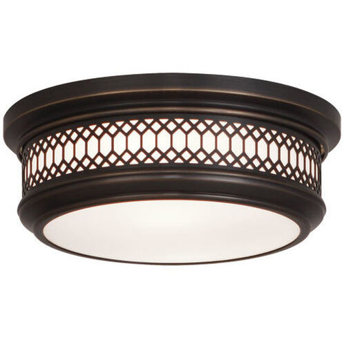 Williamsburg Tucker 2 Light 11.75 inch Deep Patina Bronze Flushmount Ceiling Light
