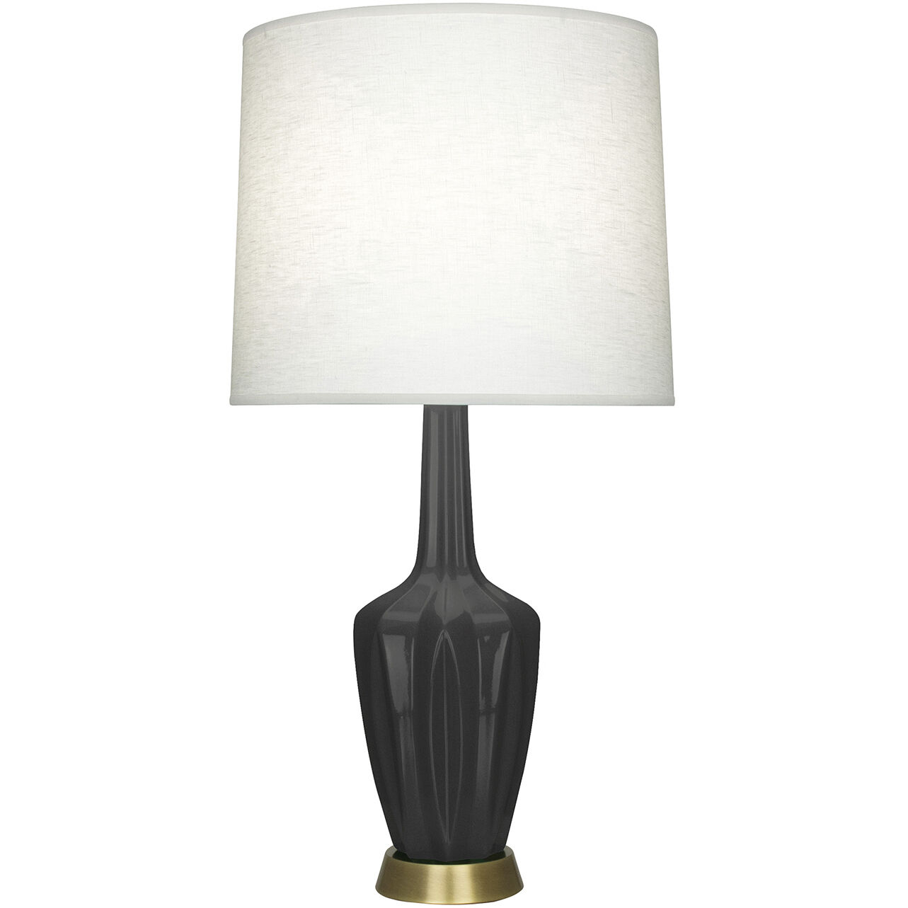 Small Emma 30 inch 150 watt Ash Glazed Ceramic with Warm Brass Accent Lamp Portable Light