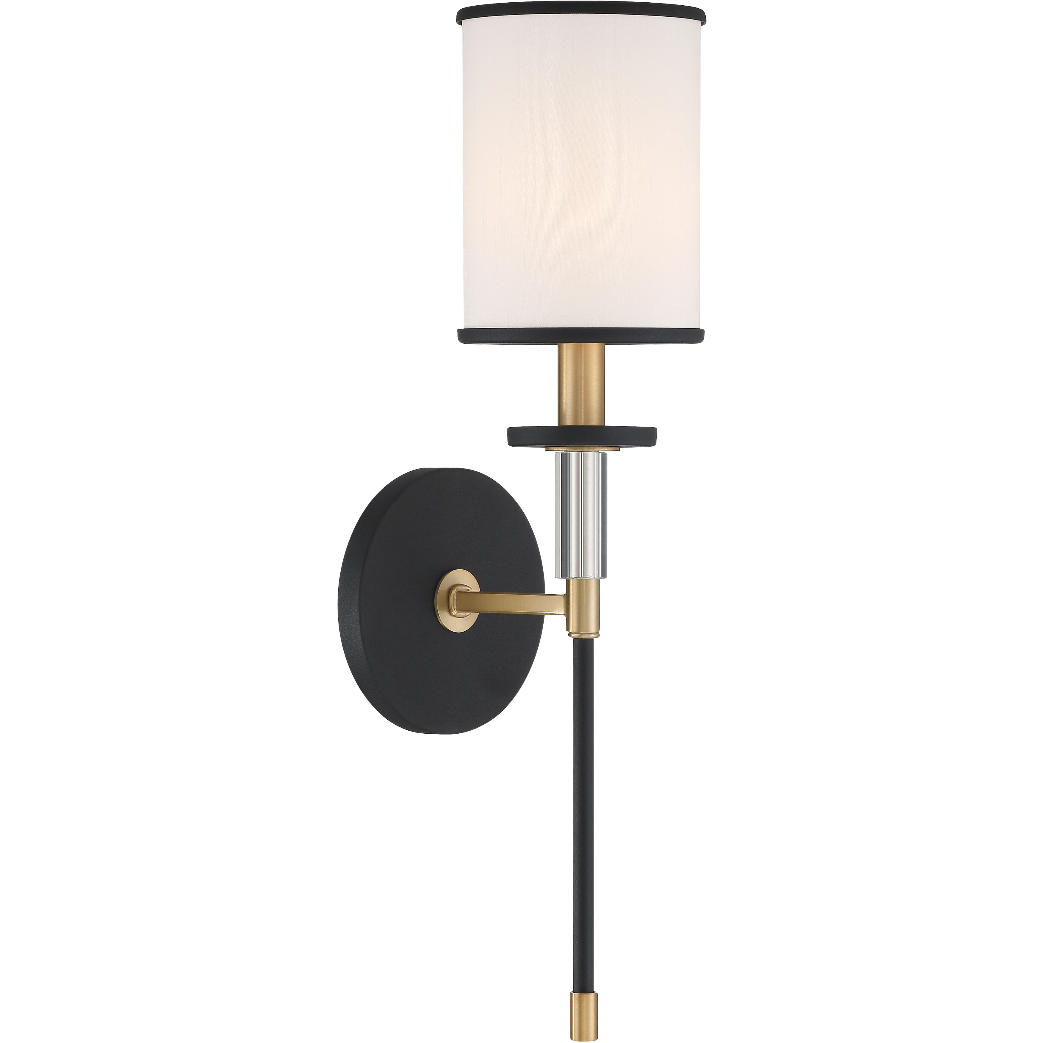 Hatfield Bath Sconce Wall Light in Black Forged with Vibrant Gold