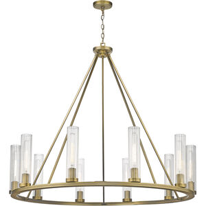 Beau 10 Light 46 inch Rubbed Brass Chandelier Ceiling Light