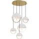 Mavisten Edition Copernica LED 30 inch Lacquered Burnished Brass Pendant Ceiling Light in White