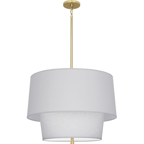 Decker 3 Light 24 inch Modern Brass Pendant Ceiling Light in Pearl Gray