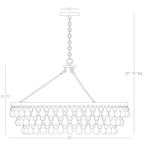 Bling 6 Light 33.63 inch Polished Nickel Chandelier Ceiling Light
