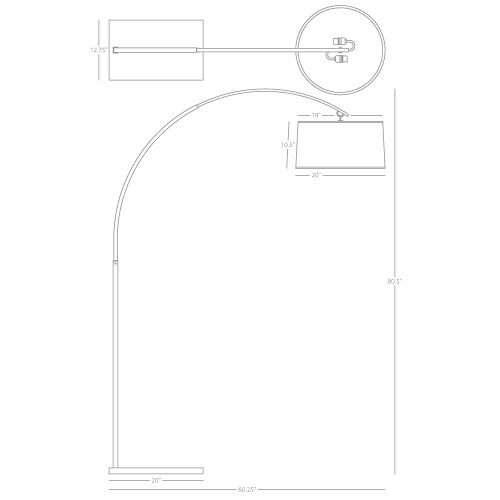 Archer 81 inch 150.00 watt Polished Nickel Floor Lamp Portable Light