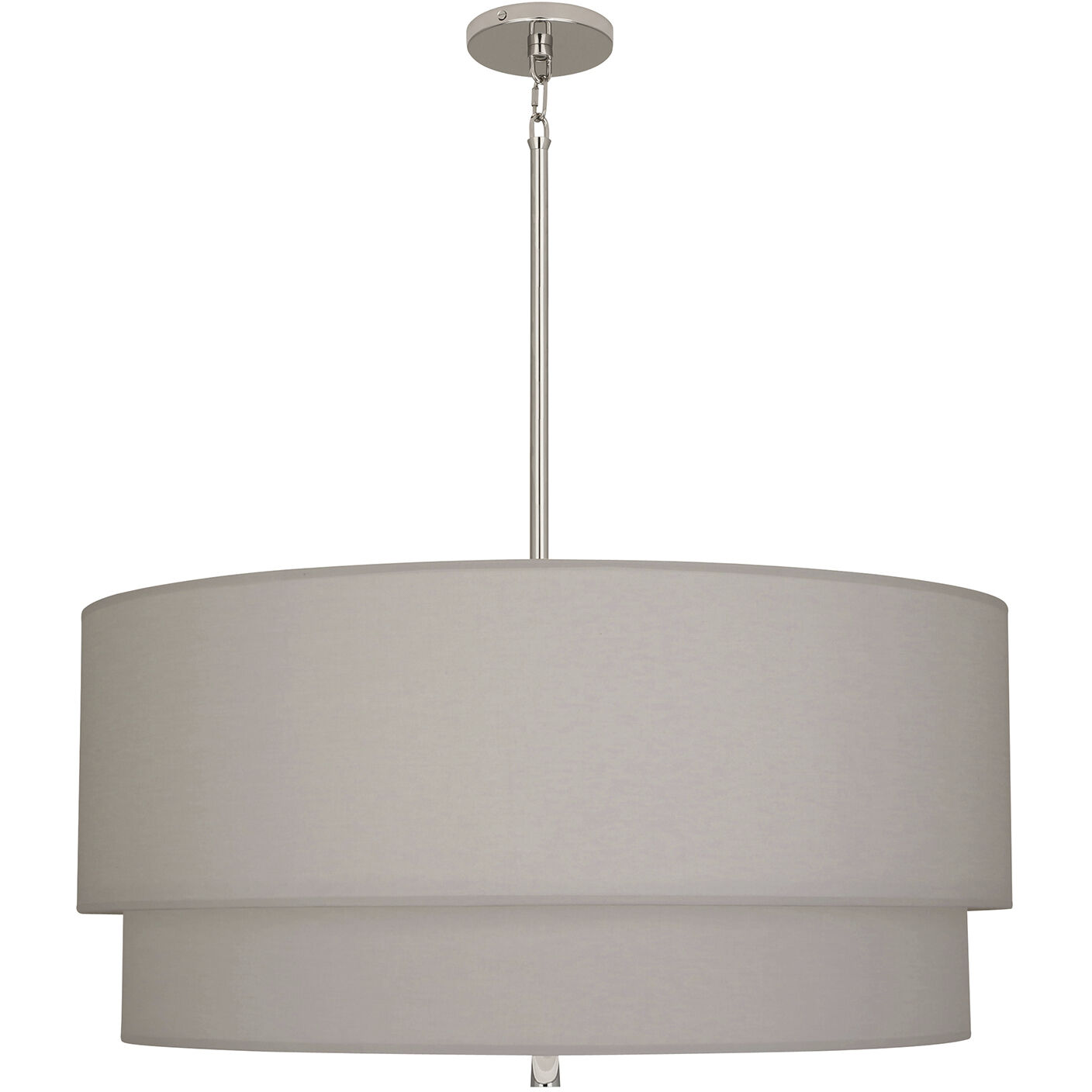 Decker 3 Light 30 inch Polished Nickel Pendant Ceiling Light in Smoke Gray