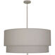 Decker 3 Light 30 inch Polished Nickel Pendant Ceiling Light in Smoke Gray