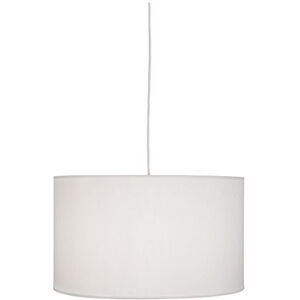 Elena 1 Light 15 inch Painted White Pendant Ceiling Light in Pearl Dupioni