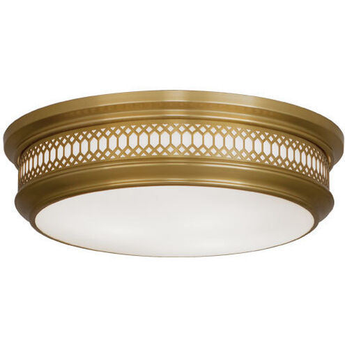 Williamsburg Tucker 3 Light 15 inch Antique Brass Flushmount Ceiling Light