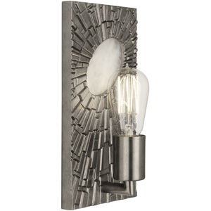 Goliath 1 Light 6 inch Antiqued Polished Nickel with White Rock Crystal Wall Sconce Wall Light