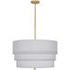 Decker 3 Light 24 inch Modern Brass Pendant Ceiling Light in Pearl Gray