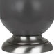 Small Double Gourd 22.75 inch 150 watt Matte Ash Glazed Ceramic with Antique Silver Accent Lamp Portable Light in Pearl Dupioni