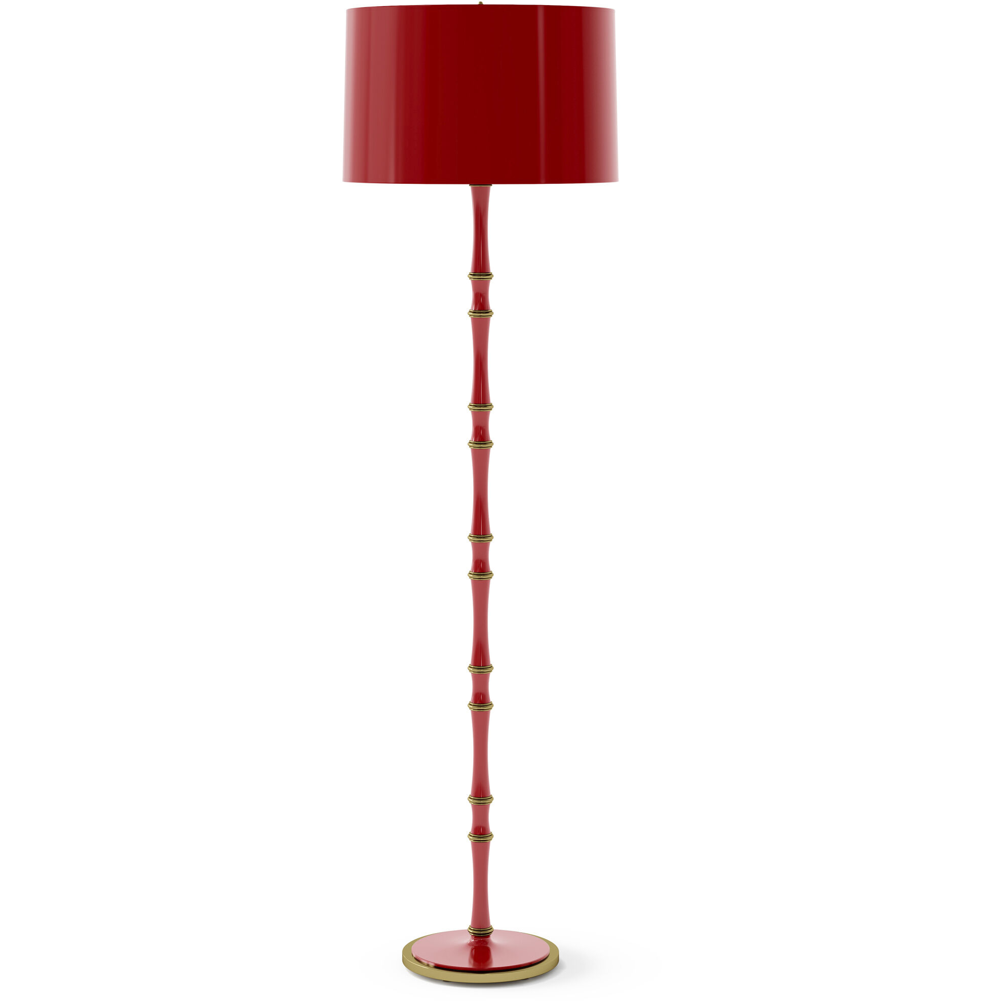 Kane 64.5 inch 150.00 watt Ruby Red with Modern Brass Floor Lamp Portable Light