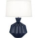 Robert Abbey Orion 27 inch 150.00 watt Matte Midnight Blue Table Lamp Portable Light, Polished Nickel Accents MMB17 - Open Box