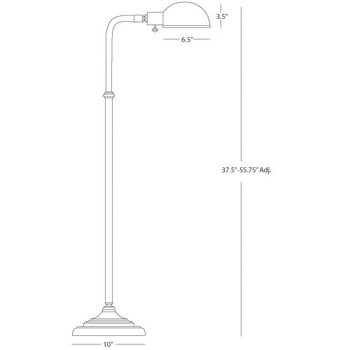 Kinetic 37.5 inch 60.00 watt Deep Patina Bronze Floor Lamp Portable Light
