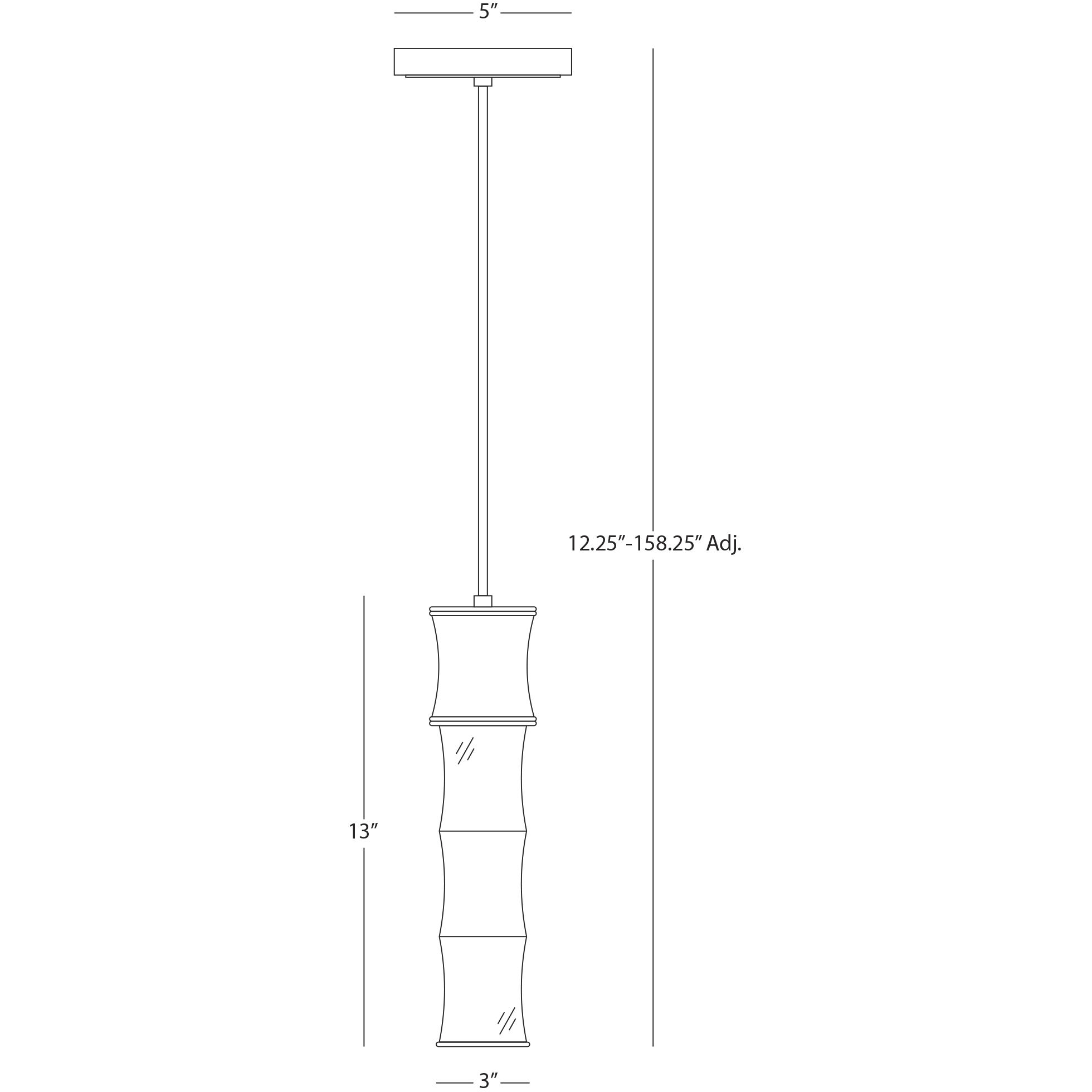 Kane 1 Light 5 inch Obsidian with Modern Brass Pendant Ceiling Light