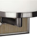 Michael Berman Bond 1 Light 5.5 inch Driftwood Oak Wood Wall Sconce Wall Light in Frosted Cased White Glass, Blackened Nickel