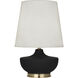 Michael Berman Nolan 27.5 inch 150.00 watt Matte Dark Coal Table Lamp Portable Light in Modern Brass