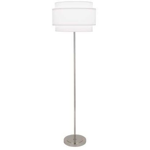 Robert Abbey Decker 62.63 inch 150.00 watt Polished Nickel Floor Lamp Portable Light in Ascot White AW133 - Open Box