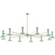 Clare 12 Light 76 inch Modern Brass Chandelier Ceiling Light in Mint
