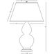 Double Gourd 31 inch 150.00 watt Matte Midnight Blue Glazed Ceramic with Antique Silver Table Lamp Portable Light in Pearl Dupioni