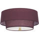 Decker 2 Light 17 inch Modern Brass Flushmount Ceiling Light in Vintage Wine
