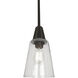Wheatley 1 Light 6.25 inch Deep Patina Bronze Pendant Ceiling Light in Clear Glass