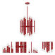 Kane 30 Light 17.75 inch Ruby Red with Polished Nickel Chandelier Ceiling Light