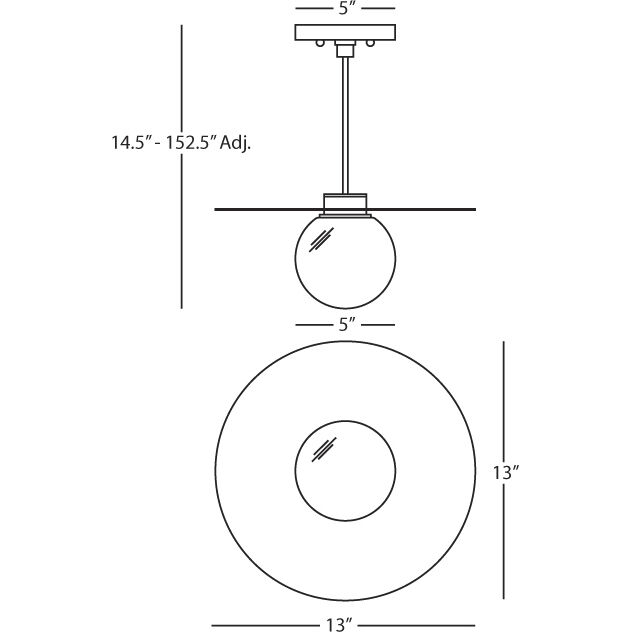 Dal LED 13 inch Modern Brass Pendant Ceiling Light