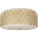 Marcel LED 16 inch Modern Brass Flush Mount Ceiling Light, Geometric Framing