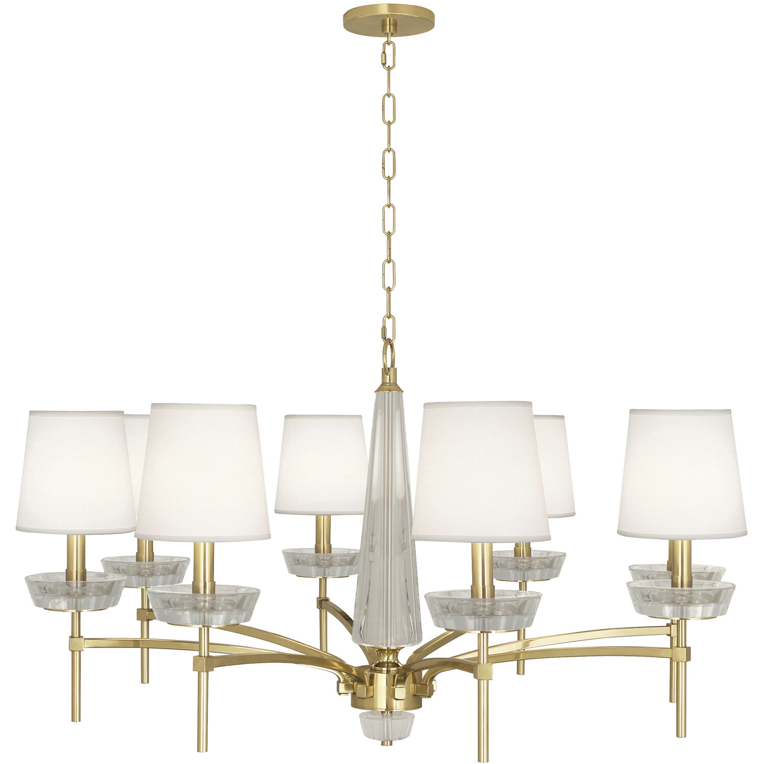 Cristallo LED 41 inch Modern Brass with Lucite Chandelier Ceiling Light in Lucite Crystal