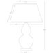 Double Gourd 30 inch 150.00 watt Lily Glazed Ceramic with Lucite Base Table Lamp Portable Light in Pearl Dupioni