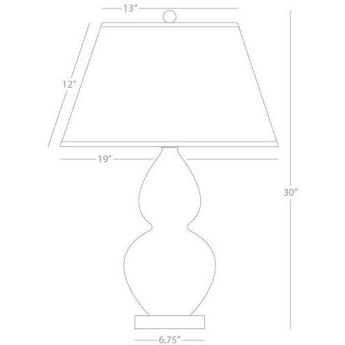 Double Gourd 30 inch 150.00 watt Lily Glazed Ceramic with Lucite Base Table Lamp Portable Light in Pearl Dupioni
