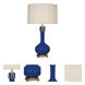 Athena 31.63 inch 150 watt Cobalt Glaze with Aged Brass Table Lamp Portable Light