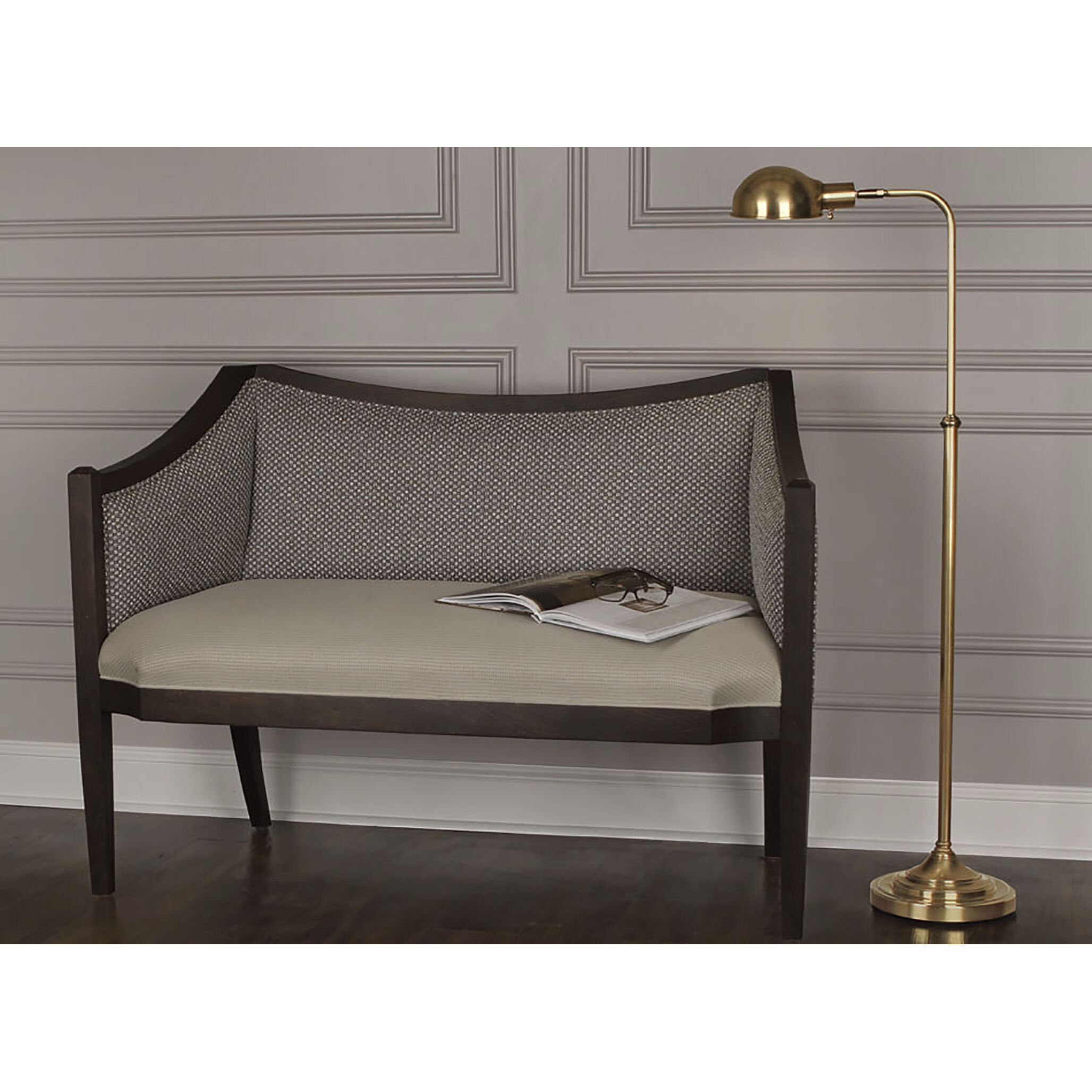 Kinetic 55 inch 60 watt Antique Brass Floor Lamp Portable Light