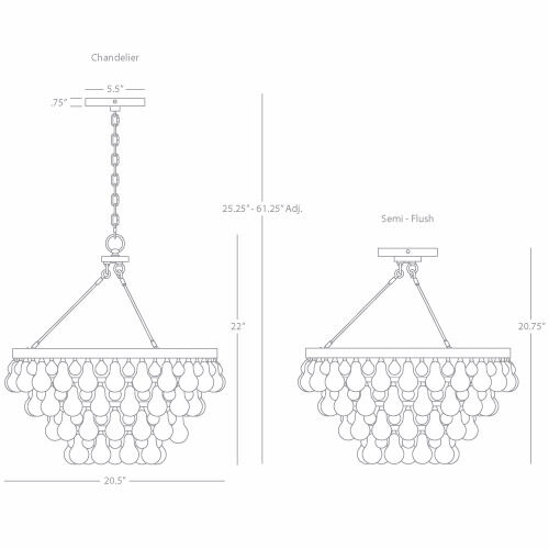 Bling 4 Light 20.5 inch Deep Patina Bronze Chandelier Ceiling Light