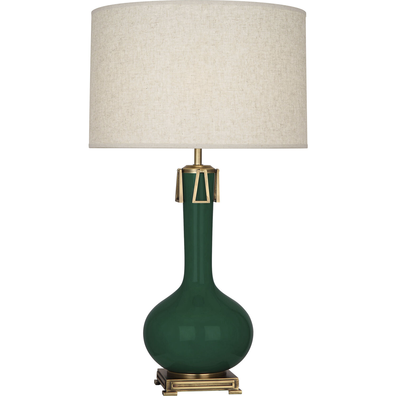 Athena 31.63 inch 150 watt Jungle Glaze with Aged Brass Table Lamp Portable Light
