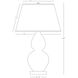 Double Gourd 30 inch 150 watt Matte Celadon Glazed Ceramic with Lucite Base Table Lamp Portable Light in Pearl Dupioni