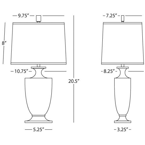 Artemis 21 inch 60 watt Clear Crystal with Silver Plate Accent Lamp Portable Light in Off-White Dupioni