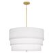 Decker 3 Light 24 inch Modern Brass Pendant Ceiling Light in Ascot White