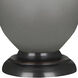 Small Double Gourd 22.75 inch 150 watt Matte Smokey Taupe Glazed Ceramic with Bronze Accent Lamp Portable Light in Matte Smoky Taupe, Pearl Dupioni