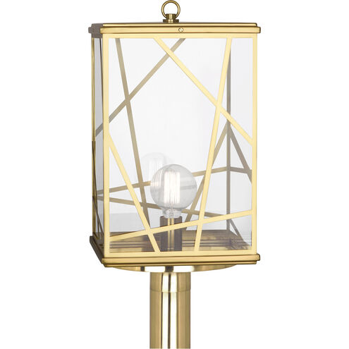 Michael Berman Bond 1 Light 23 inch Modern Brass Convertible Post Lantern, Convertible to Pier Mount