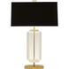 Jacqueline 29.75 inch 100 watt Modern Brass Finish with Clear Crystal Accents Table Lamp Portable Light in Black With Matte Gold